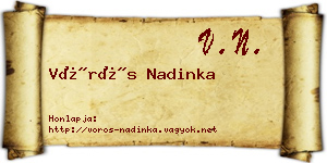 Vörös Nadinka névjegykártya